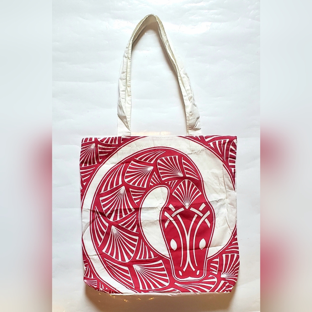 2013 Bloomingdale's NYC 2 Sided Red Snake Chinese Zodiac Happy New Year Tote Bag